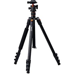 Camerastatief, HomyWord 161 cm/64 inch aluminium draagbaar statief met 360° panoramakogelkop, 1/4 snelkoppelingsplaat voor DSLR-spiegelreflexcamera tot 10 kg (080)