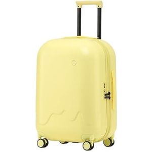 Lichtgewicht Koffer Hardside Bagageset Met USB-oplaadgat Trolleykoffer Koffer Met TSA-codeslot Koffer Bagage (Color : Yellow, Size : 26in)