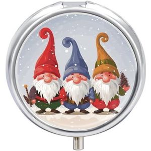Kerst Winter Kabouters Pil Doos Pil Case Pil Organizer Geneeskunde Pil Organizer Wekelijkse Pil Organizer Pil Houder Kleine Pil Case Pil Containers Pil Houder voor Portemonnee