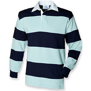 Front Row Hoepel Rugby Shirt met lange mouwen in, Eend Eier/Marine, XL
