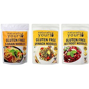 Naturally Yours Noodles Combo Gluten-Free | 100% Natural & Vegetarian | Easy & Instant to Cook | No Refined Wheat Flour, Not Fried, No Preservatives | Includes Tastemaker | 300g