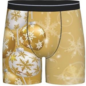 GRatka Boxer slips, heren onderbroek Boxer Shorts been Boxer Slip Grappige nieuwigheid ondergoed, gouden kerst bal sneeuwvlok Xmas, zoals afgebeeld, XXL