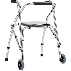Opstaande Rollator Walker-stoel Grote wielroller voor senioren Rollator Walker met stoel Opvouwbare rollator Lichtgewicht opvouwbare mobiliteitsroller voor senioren en volwassenen