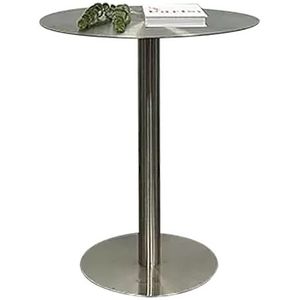 Counter Bistro Pub Tafels Cocktailtafel, Ronde Bartafel Hoogte Salontafel Bijzettafels Bijzettafel voor Kleine Ruimtes, Roestvrijstalen Eettafel Hoge Tafel (Size : 60x60x105cm)