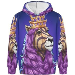 KAAVIYO Koning Doodle Zebra Stijl Hoodies Sweatshirts Atletische Hoodies Schattig 3D Print voor Meisjes Jongens, Patroon, XS