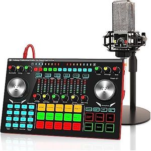Geluidskaartset, Geluidskaart for live streaming, G5 Pro Live-geluidskaart en microfoon Podcast-apparatuurbundel, alles-in-één kit