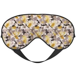 Geel Grijs Bloem Unisex Elastische Verstelbare Gesp Ontwerp Verduisterende Slaap Oogmasker voor Thuis Reizen Yoga Kantoor Nap