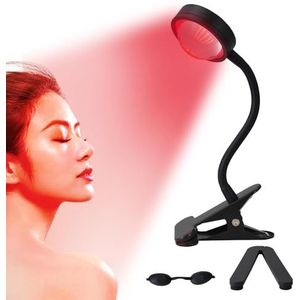 WTINTELL Rood lichttherapie voor gezicht, 40 leds 660nm LED rood licht therapielamp met clip, geschikt voor thuishuidverzorging en verlichting van chronische pijn.