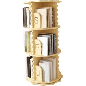 Roterende Boekenplank, 6 Lagen Houten Roterend Cd-rek, Vloerstaand Draaibaar Boekenkast Opbergrek Eenvoudig Te Monteren For Kantoor Woonkamer Studeerkamer (Size : 3 tiers)