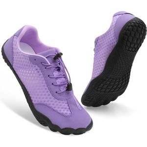 Waterschoenen voor dames en heren, wandelen, trailloopschoenen, Zero Drop Blotevoetenschoenen met brede teen, zwart, Paars, 44.5 EU
