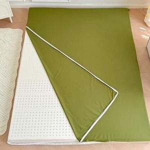 Greena,150x200cmQUEEN,LDLCYCN 100% Katoenen Futonmatrashoes Met Extra Lange Ritssluiting, Japanse Vloermatras Futonhoes, Stofvrije Matrashoes, Futonhoezen, Zachte Bedhoes Voor Slaapkamer