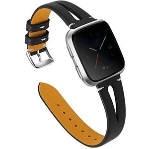 Leren Band Compatibel Met Fitbit Versa 2 / Fitbit Versa/Fitbit Versa Lite, Vervangende Banden Van Ademend Leer Sportpolsband Compatibel Met Versa 2 / Versa/Versa Lite,B