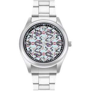 Paarse Snake Pijlen Mode Horloge Business Jurk Quartz Rvs Polshorloge Armband Horloges