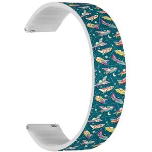 Solo Loop band compatibel met Garmin Vivomove 5/3/HR/Luxe/Sport/Style/Trend, D2 Air/Air X10 (Vintage Space Cars) Quick-Release 20 mm rekbare siliconen band band accessoire, Siliconen, Geen edelsteen