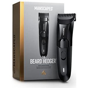 MANSCAPED® The Beard Hedger® Premium precisie-baardtrimmer, 20 in lengte verstelbaar meswiel, roestvrijstalen T-mes voor nauwkeurig trimmen van gezichtshaar, draadloze waterdichte natte/droge tondeuse
