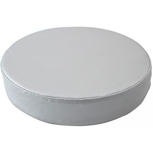 Leren comfortabele keukenstoel, Ronde Keuken Eetkamerstoel Zitkussen Stoelkussen - Hoge Kruk Stoelkussen - Barstoel Zitkussen Billenkussen(Silver Gray,35 * 35 * 5cm)