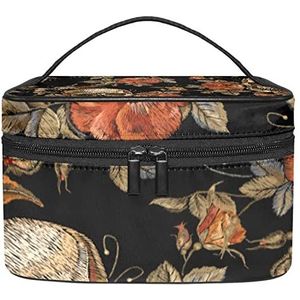 Make-up Organizer Bag, Reizen Make-up Tas Organizer Case Draagbare Cosmetische Tas Voor Vrouwen En Meisjes Toiletries Schedel Zwart Retro, Meerkleurig, 22.5x15x13.8cm/8.9x5.9x5.4in