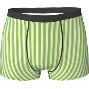 Boxer Broek Klassieke Groene Gestreepte Print Boxer Shorts Comfortabele Ondergoed-Boxer Shorts Onbeleefd Ondergoed Voor Liefhebber, Man, Gift, Ondergoed 52, L