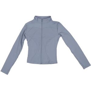 Yoga-Jack, Atletisch Jack Sportkleding met Rits en Hoodies met Lange Mouwen Gymjack voor Hardlopen (Grijs Meerblauw)