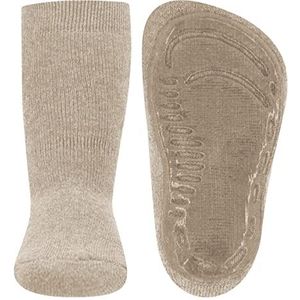 EWERS SoftStep Uni, antislipsokken, voor jongens en meisjes, 1 paar antislip kindersokken met rubberen zool, Donkerbeige gemêleerd., 19/20 EU