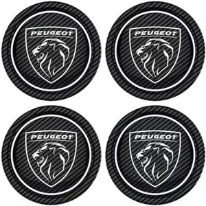 4 Stuks Naaf Centrum Kappen voor Peugeot 60mm, Wiel Middenkappen, Waterdichte Stofdichte Wiel Decoratie Cover, Auto Buitenkant Decoratie Accessoires,A