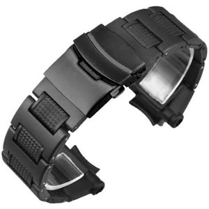 Plastic stalen horlogeband Fit for Casio G-shock Air bully GA-1000 1100 GW-A1100 A1000 herenhorloge band 16mm(Color:Black-black buckle)