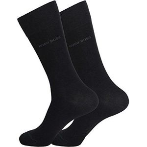 HUGO BOSS Heren sokken kousen business allround Twopack RS Uni 50388437 4 paar, kleur: zwart, maat: 43-46, artikel: -001 zwart, zwart, 43-46
