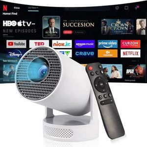 Mini-beamer, Draagbare Projector met wifi 6 en Bluetooth 5.4, 4K-ondersteuning, 5W Soundbase-luidspreker, Android 11.0, 180° Rotatie Videoprojector compatibel met mobiele telefoon/PC/PS5/Xbox