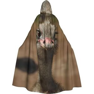 EdWal Schattige mantel met capuchon met struisvogelprint, uniseks mantel met capuchon, carnavalskostuums voor Halloween cosplay kostuums