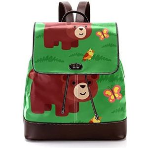Gepersonaliseerde casual dagrugzak tas voor tiener reizen business college groene beer, Meerkleurig, 27x12.3x32cm, Rugzak Rugzakken