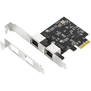 Allowish 2.5GB Gigabit Netwerk Adapter Kaart 2500 Mbps PCIE 2 Poorten RJ45 LAN Controller Card 2.5 gb Ethernet Kaart Realtek 8125B Chipset