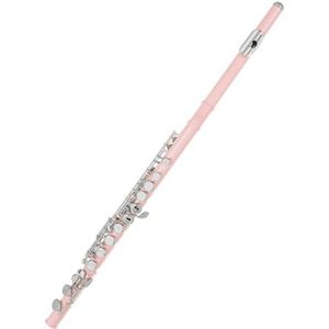 Fluit Roze fluit 16-gaats C-steminstrument met vernikkeld oppervlak en duurzame metalen behuizing