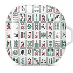 Chinees Mahjong Oordopjes Hoesje Compatibel met Samsung Hard Shell Beschermhoes Wit-Stijl
