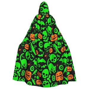 DURAGS Green Ghost Horror Halloween Pompoen Unisex Halloween Kostuum Cape - Volwassenen Party Decoratie Mantel Hooded Cape voor alle gelegenheden