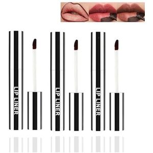 Peel Off Lip Liner Stain, 3 kleuren lipliner, waterbestendig, langhoudend, natuurlijke lipcontourstift, langdurige verwijderbare lippenvlek (bruin/donkerbruin/wijnrood)