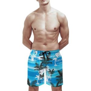 SANYJRV Sneldrogende ademende zwembroek voor mannen, Hawaii Beach Casual Sport Shorts, Elastische Trekkoord Korte Broek, Kleur 6, 3XL
