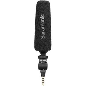 Saramonic Unidirectionele micro-shotgun-microfoon met 3,5 mm TRRS-uitgang voor smartphones, tablets, computers en meer met een 3,5 mm hoofdtelefoonpoort (SmartMic5S)