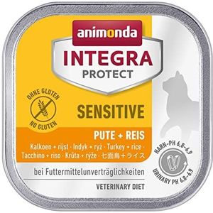 animonda Integra Protect Kattengevoelig, dieet kattenvoer, nat voer bij allergieën, kalkoen + rijst, 16 x 100 g