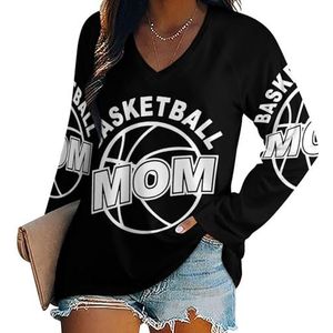 Basketbal Mom Dames Lange Mouw V-hals T-shirts Herfst Tops Trui Tuniek Tee voor Leggings