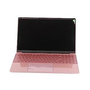 Kantoorlaptop, 15,6 Inch Roze Laptop, 16 GB RAM, 512 GB ROM voor Zakelijk Gebruik (16+512G EU-stekker)