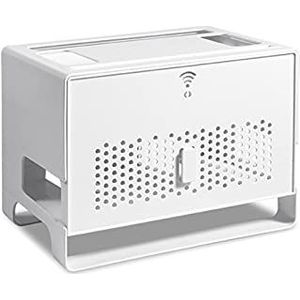 FYGZ Multifunctionele stofdichte WiFi draadloze router opbergdoos plank, kabelbeheerdozen creatieve decoratieve opbergdoos, thuis en op kantoor, wifi-router verstelbare routerplank (wit)