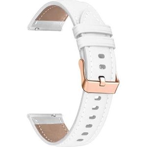 Leren horlogeband for WATCH GT 4 41mm/Garmin Venu 3S/Venu 2S polsbandjes met roségouden gesp en 18mm armband(Leather white,For Vivoactive 3S 4S)