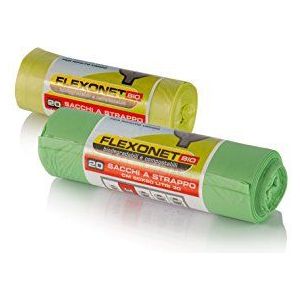 Biologisch afbreekbare zakken, 50 x 60 liter, rol van 30 liter, grote robuuste M composteerbaar, 100% UNI EN 13432, biologische fractie, nat verzamelen zakken