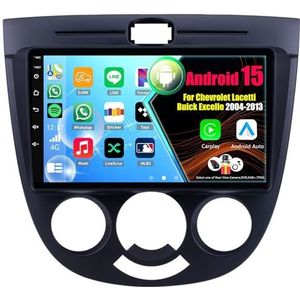 Android 15 Autoradio Voor Chevrolet Lacetti/Buick Excelle 2004-2013 met Draadloze Carplay Android Auto, 9 Inch Autoscherm Soporta Bluetooth WIFI GPS FM/RDS(8Core(4+64GB))