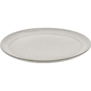 STAUB Dining Line bord plat, 20 cm witte truffel keramiek krasbestendige emaille coating