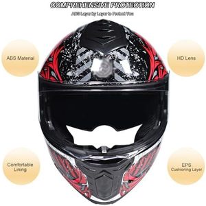Motorhelm Systeemhelm Integraalhelm Dubbel Vizier DOT/ECE Gecertificeerd Hoogwaardige Helm Motorintegraalhelm Scooterhelm Valhelm Voor Dames En Heren C,L/57-58CM