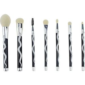 Bswefty 7/10st Snake Shape Make-up Borstels Set Foundation Poeder Oogschaduw Contour Concealer Blush Comestic Brush Kit Beauty Tool 10 (Handvat Kleur: 7 stuks Zilver)