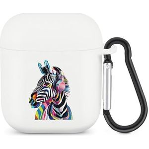 Graffiti Zebra Dragen Hoofdtelefoon Leuke Case voor AirPods 2 & 1 Shockproof Beschermende Hoofdtelefoon Gevallen Cover Met Sleutelhanger voor Mannen Vrouwen