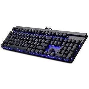 Gamingtoetsenbord, 104 toetsen mechanisch gamingtoetsenbord RGB-achtergrondverlichting 14 modi blauwe schakelaar zwart