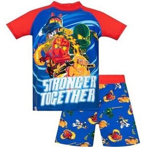 LEGO Ninjago Jongens Zwemkostuum | Ninja Jongens Zwemset | Ninjago Tweedelig Jongens Badpak | Officiële Merchandise | Blauw | 122